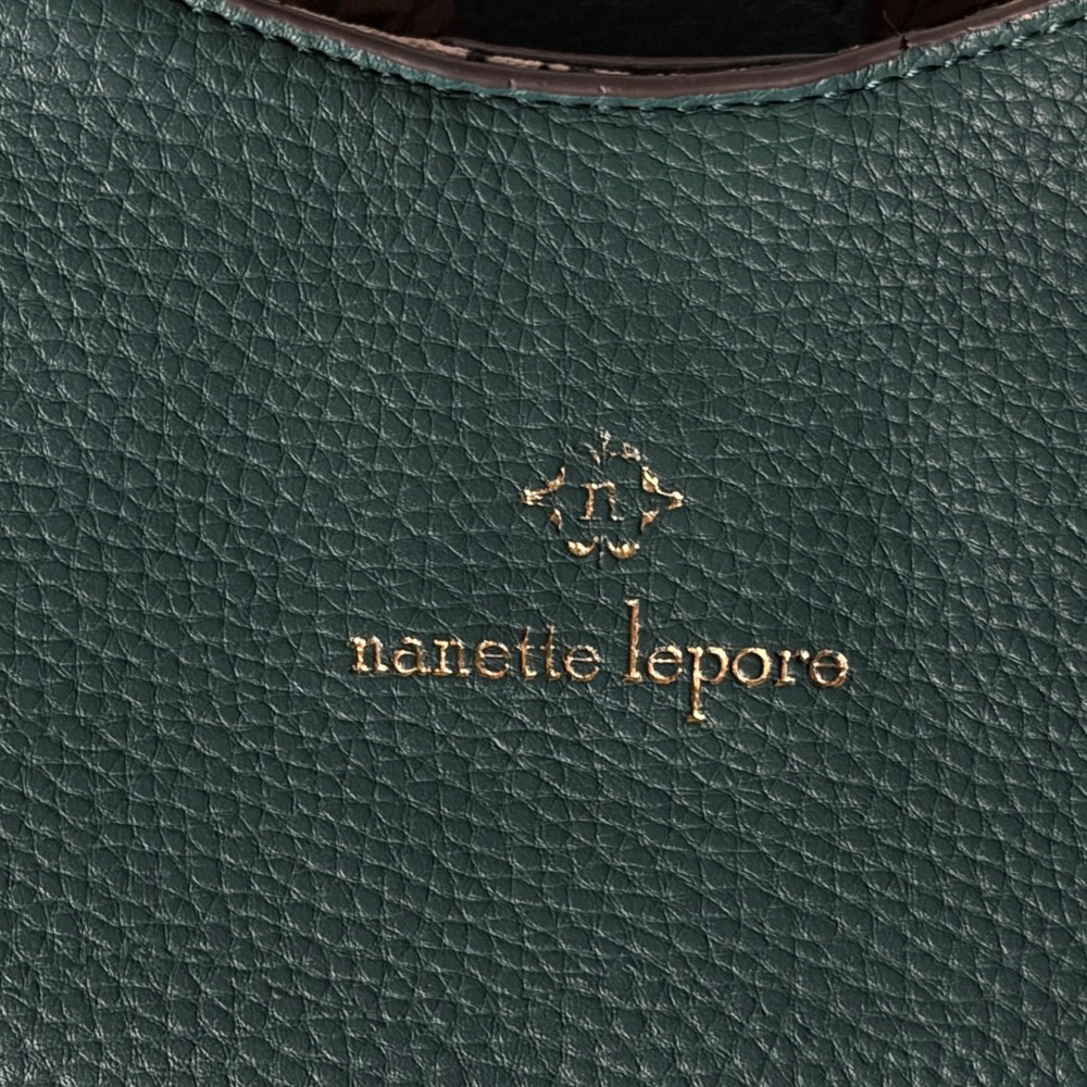 Nanette Lepore Dark Green Large Shoulder Bag EUC - Picture 2 of 8